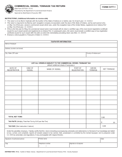 COMMERCIAL VESSEL TONNAGE TAX RETURN