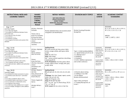 1st Grade Curriculum Map