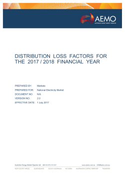 distribution loss factors for the 2017 / 2018 financial year