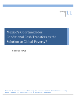 Mexico`s Oportunidades Program: Conditional Cash Transfer