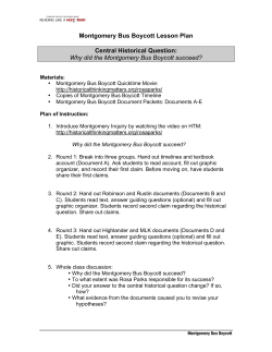 Montgomery Bus Boycott Lesson Plan Central Historical Question