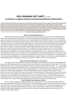 Okinawa Fact Sheet and Draft Resolution of Solidary