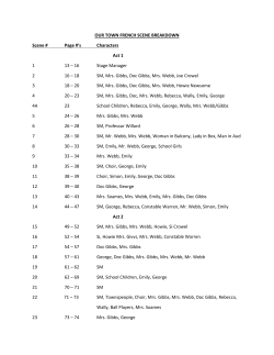 OUR TOWN FRENCH SCENE BREAKDOWN Scene