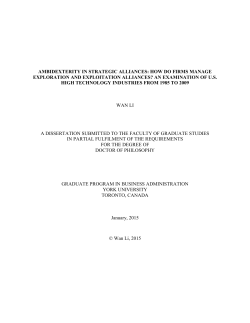 ambidexterity in strategic alliances - YorkSpace