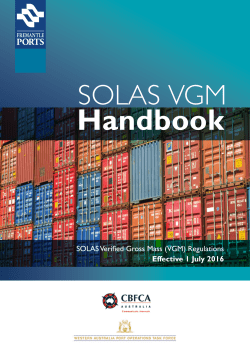 solas vgm - Fremantle Ports