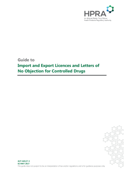 Guide to Import and Export Licences and Letters of No