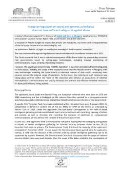 Hungarian legislation on secret anti-terrorist surveillance