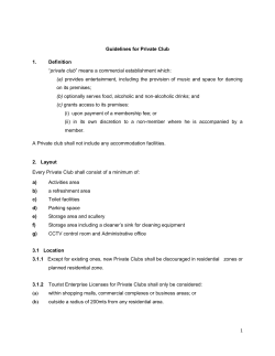Guidelines for Private Club