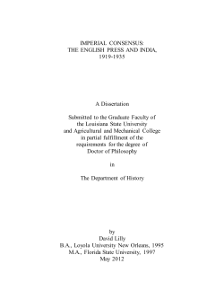 IMPERIAL CONSENSUS: THE ENGLISH PRESS AND INDIA, 1919
