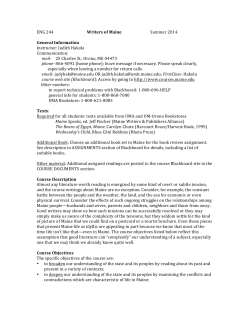 ENG 244 Writers of Maine
