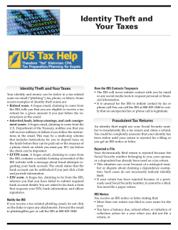 Identity Theft and Your Taxes