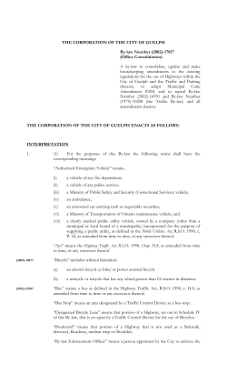 Traffic Bylaw - City of Guelph