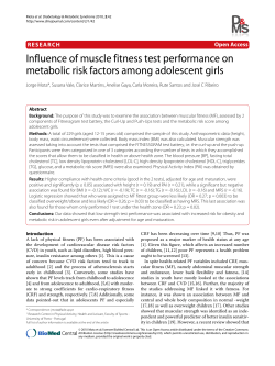 Influence of muscle fitness test performance on metabolic risk factors