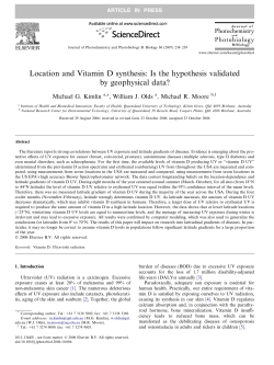 Location and Vitamin D synthesis: Is the hypothesis - Direct-MS
