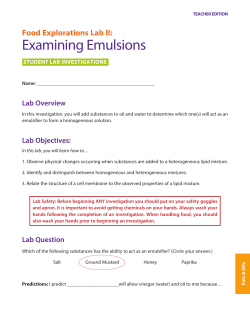 Examining Emulsions Teacher Key