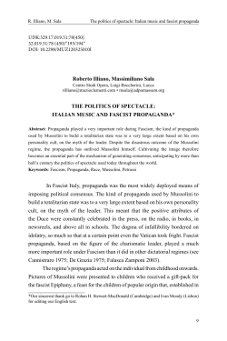 Roberto Illiano, Massimiliano Sala THE POLITICS OF
