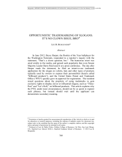 opportunistic trademarking of slogans: it`s no clown issue, bro