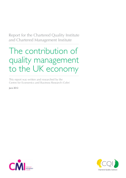 The contribution of quality management to the UK economy