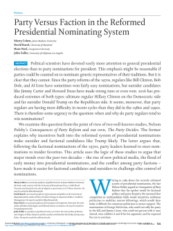 Party Versus Faction in the Reformed Presidential Nominating System