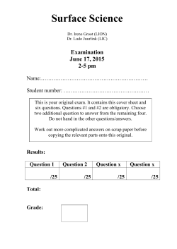 Surface Science - Chemisch Dispuut Leiden