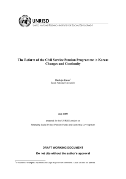 The Reform of the Civil Service Pension Programme in Korea: