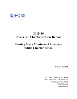 2015-16 Five-Year Charter Review Report Shining Stars Montessori