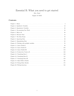 Essential R - the Department of Statistics Online Learning!