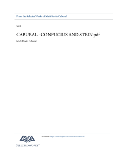 CABURAL - CONFUCIUS AND STEIN - SelectedWorks