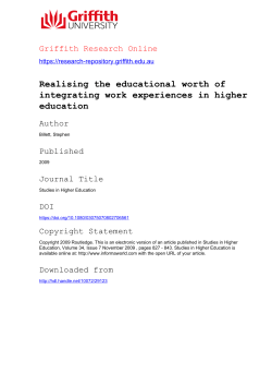 Realising the educational worth of integrating work experiences in