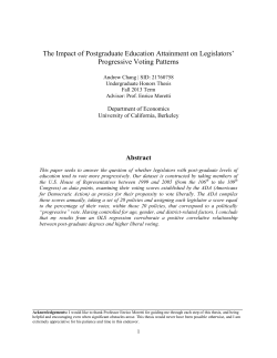 The Impact of Postgraduate Education Attainment on Legislators