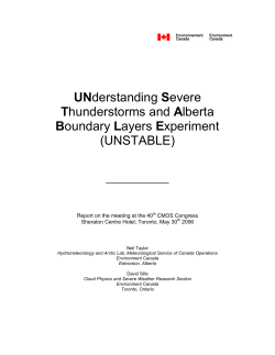 UNderstanding Severe Thunderstorms and Alberta