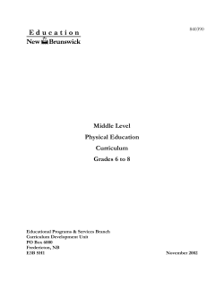 6-8 Curriculum - Government of New Brunswick