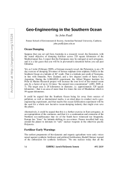 Geo-Engineering in the Southern Ocean