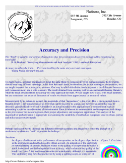 Accuracy and Precision