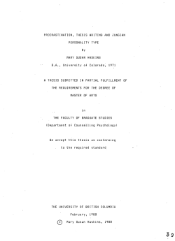 PROCRASTINATION, THESIS WRITING AND JUN6IAN