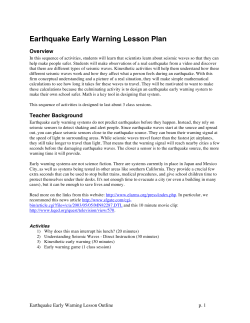 Earthquake Early Warning Lesson Plan