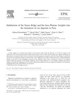 Subduction of the Nazca Ridge and the Inca Plateau: Insights into