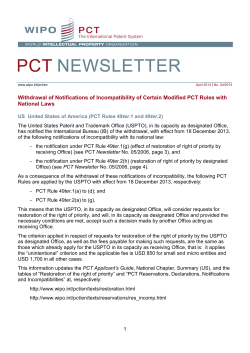 PCT NEWSLETTER No. 04/2014 (April 2014)