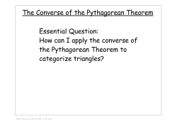 7.2 Converse of Pythagorean Theorem
