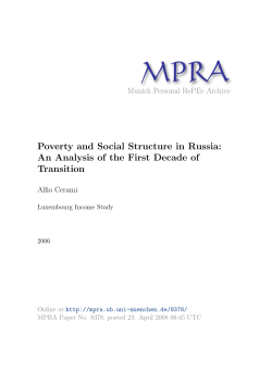 Poverty and Social Structure in Russia
