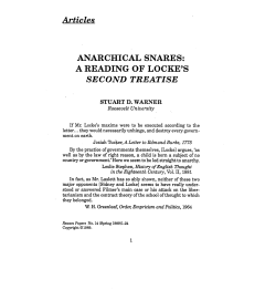 ANARCHICAL SNARES: A READING OF LOCKE`S SECOND TR