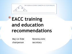 EIDE EACC training and education recommendations