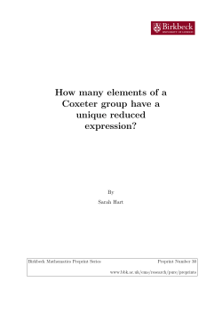 Preprint 30 - Birkbeck, University of London