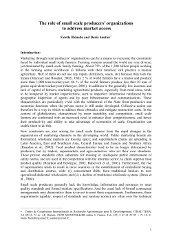 The role of small scale producers` organizations to address market