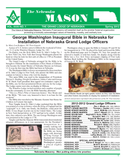 George Washington Inaugural Bible in Nebraska for Installation of