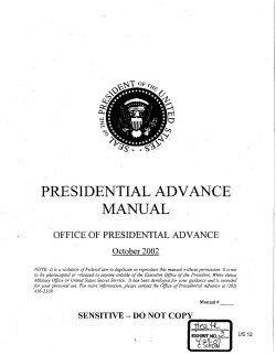 Presidential Advance Manual