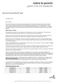 Parents Notice - Ballarat Clarendon College