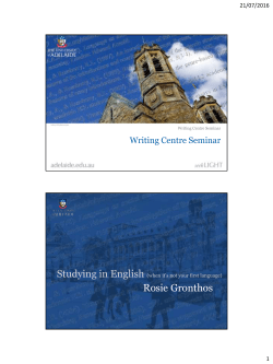 Rosie Gronthos - The University of Adelaide