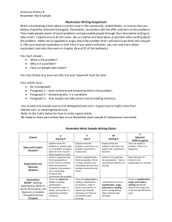 American History B November Work Sample Muckracker Writing