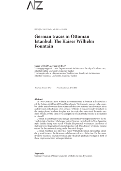 German traces in Ottoman Istanbul: The Kaiser Wilhelm Fountain